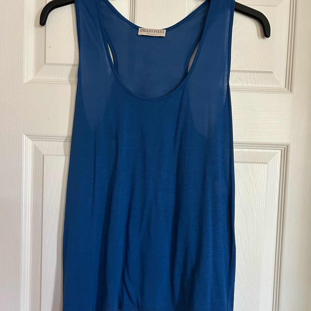 Emilio Pucci Vibrant Blue Sleeveless Tank Top